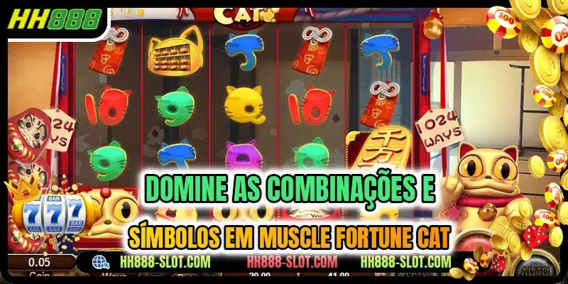 Domine as combinações e símbolos em Muscle Fortune Cat